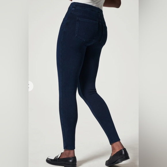 SPANX Ankle Leggings Pants Dark Blue Wash Women Size L - Picture 15 of 17
